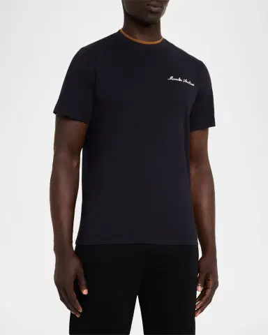 Moncler Men's Embroidered Logo Cotton T-Shirt | Thumbnail 4 Moncler Men's Embroidered Logo Cotton T-Shirt | Thumbnail 4