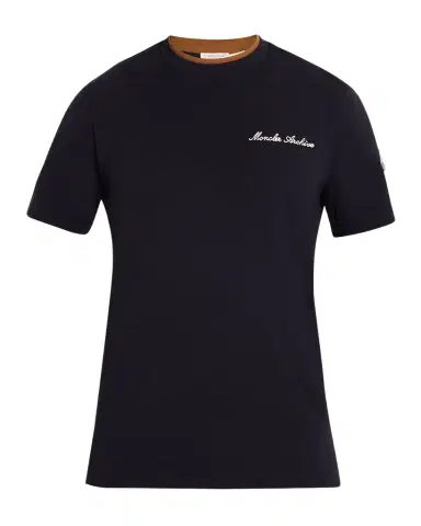 Moncler Men's Embroidered Logo Cotton T-Shirt | Thumbnail 1 Moncler Men's Embroidered Logo Cotton T-Shirt | Thumbnail 1