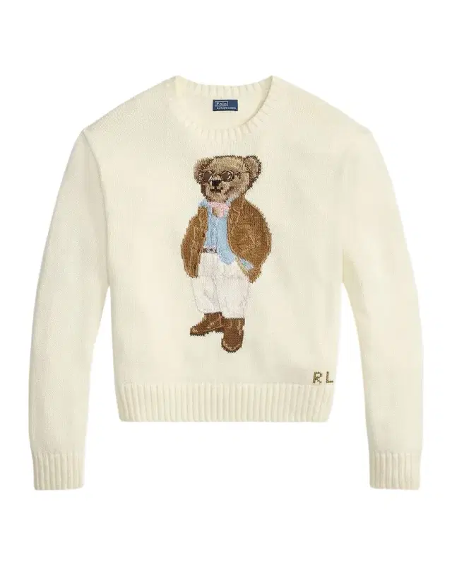 Polo Bear Cotton Crewneck Sweater