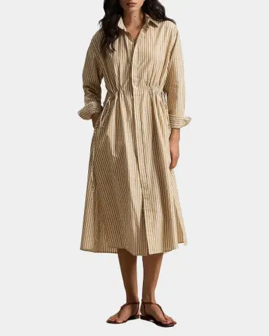 Polo Ralph Lauren Striped Cotton-Linen Drawcord Shirtdress | Thumbnail 4