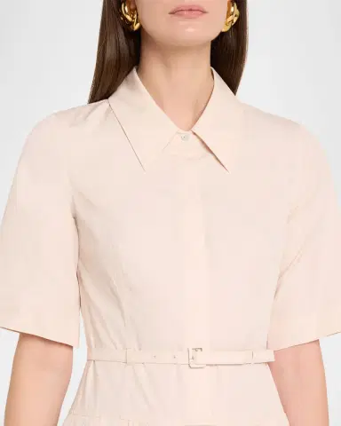Co Short-Sleeve Belted A-line Dress | Thumbnail 5