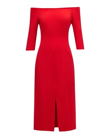 Carolina Herrera Off-Shoulder Midi Dress | Thumbnail 1