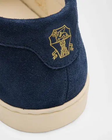 Brunello Cucinelli Men's Chevron Suede Slip-On Sneakers | Thumbnail 5