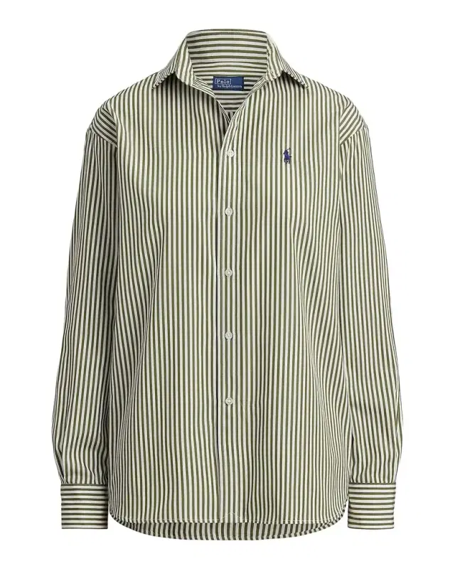 Striped Cotton Button-Down Shirt
