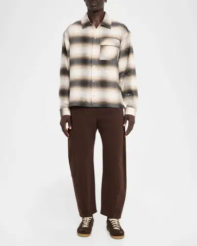 Represent Men's All-Over Initial Flannel Snap-Front Shirt | Thumbnail 2