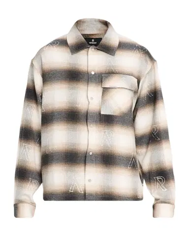 Represent Men's All-Over Initial Flannel Snap-Front Shirt | Thumbnail 1