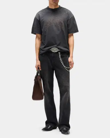 Represent Men's Embellished-Logo Stained Cotton T-Shirt | Thumbnail 2 Represent Men's Embellished-Logo Stained Cotton T-Shirt | Thumbnail 2