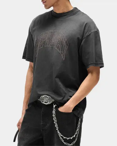 Represent Men's Embellished-Logo Stained Cotton T-Shirt | Thumbnail 7 Represent Men's Embellished-Logo Stained Cotton T-Shirt | Thumbnail 7