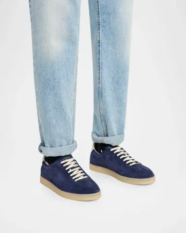 Brunello Cucinelli Men's Suede T-Toe Low-Top Sneakers | Thumbnail 2 Brunello Cucinelli Men's Suede T-Toe Low-Top Sneakers | Thumbnail 2