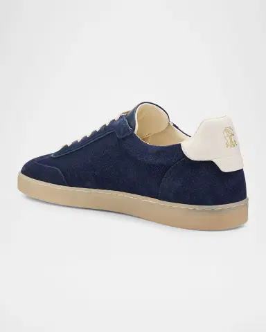 Brunello Cucinelli Men's Suede T-Toe Low-Top Sneakers | Thumbnail 4 Brunello Cucinelli Men's Suede T-Toe Low-Top Sneakers | Thumbnail 4