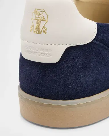 Brunello Cucinelli Men's Suede T-Toe Low-Top Sneakers | Thumbnail 5 Brunello Cucinelli Men's Suede T-Toe Low-Top Sneakers | Thumbnail 5