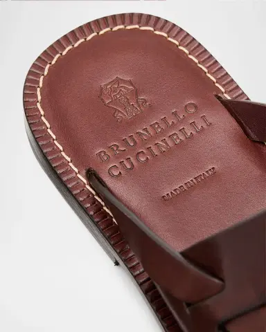 Brunello Cucinelli Men's Strappy Leather Sandals | Thumbnail 3