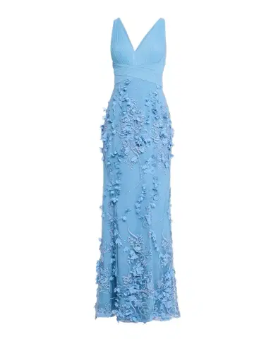 Aidan Mattox Embroidered Floral Applique Gown | Thumbnail 1 Aidan Mattox Embroidered Floral Applique Gown | Thumbnail 1