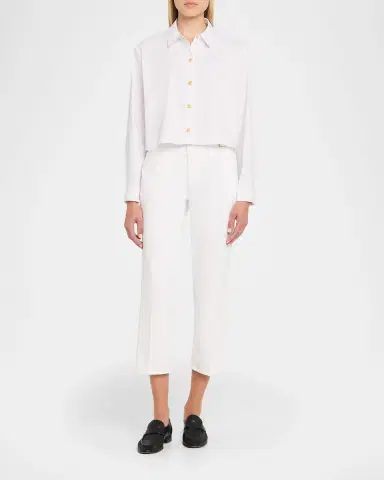L'Agence Cosette Cropped Button-Front Shirt | Thumbnail 2 L'Agence Cosette Cropped Button-Front Shirt | Thumbnail 2