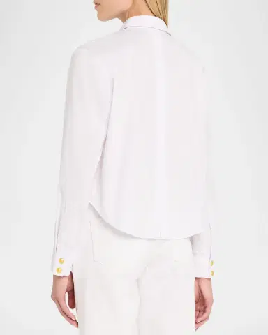 L'Agence Cosette Cropped Button-Front Shirt | Thumbnail 3 L'Agence Cosette Cropped Button-Front Shirt | Thumbnail 3