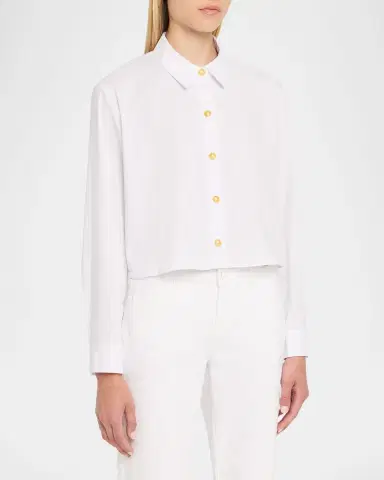 L'Agence Cosette Cropped Button-Front Shirt | Thumbnail 4 L'Agence Cosette Cropped Button-Front Shirt | Thumbnail 4