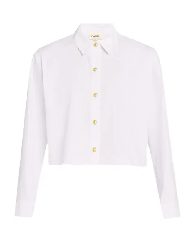 L 'Agence Cosette Cropped Button-Front Shirt
