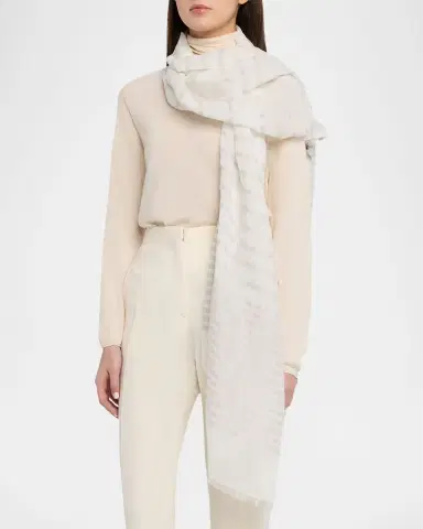 Giorgio Armani Striped Linen-Cotton Jacquard Stole, 80" x 28" | Thumbnail 3 Giorgio Armani Striped Linen-Cotton Jacquard Stole, 80" x 28" | Thumbnail 3