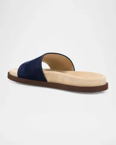 Brunello Cucinelli Men's Suede Slides | Thumbnail 2