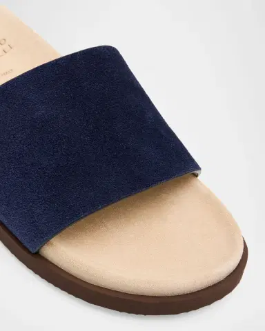 Brunello Cucinelli Men's Suede Slides | Thumbnail 3