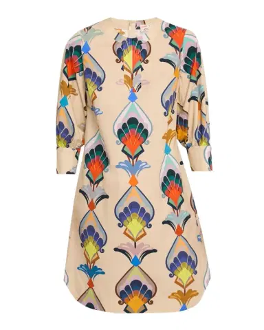 Maison Common Abstract-Print Cotton Poplin 3/4-Sleeve Dress | Thumbnail 1 Maison Common Abstract-Print Cotton Poplin 3/4-Sleeve Dress | Thumbnail 1