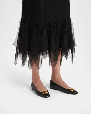 Valentino Garavani VLogo Signature Leather Ballerina Flats | Thumbnail 2 Valentino Garavani VLogo Signature Leather Ballerina Flats | Thumbnail 2