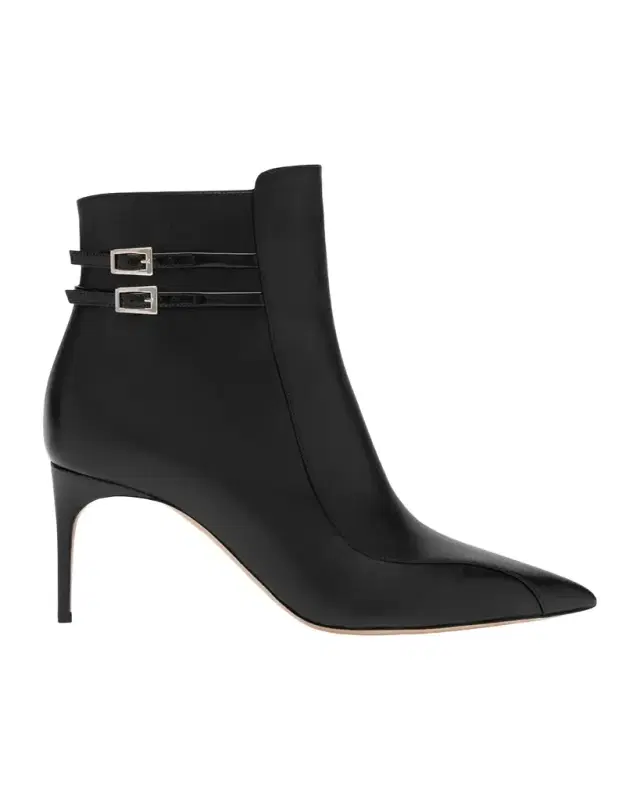 Malone Souliers Giordana Nappa Leather Double-Buckle Booties