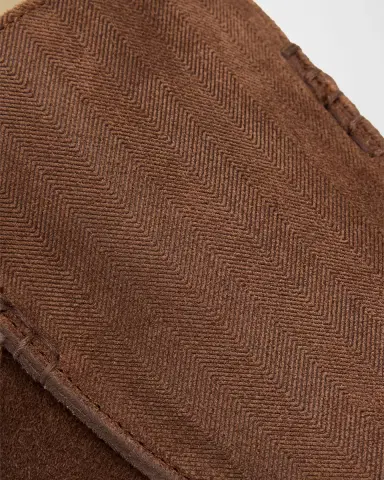 Brunello Cucinelli Men's Chevron Suede Slip-On Sneakers | Thumbnail 3