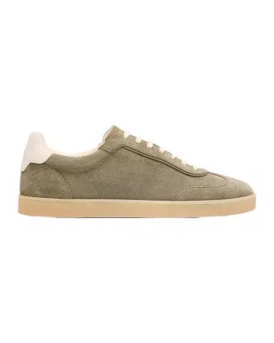 Brunello Cucinelli Men's Suede T-Toe Low-Top Sneakers | Thumbnail 1