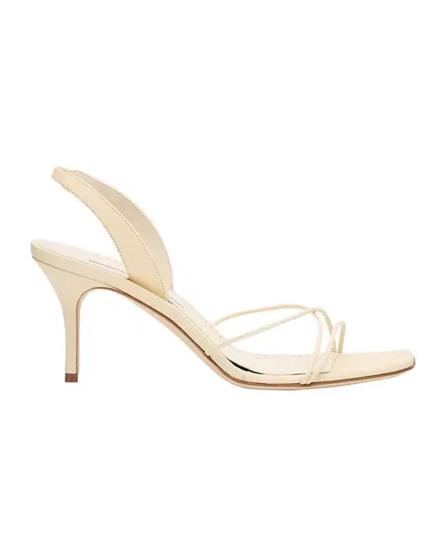 Manolo Blahnik Leather Strappy Slingback Sandals