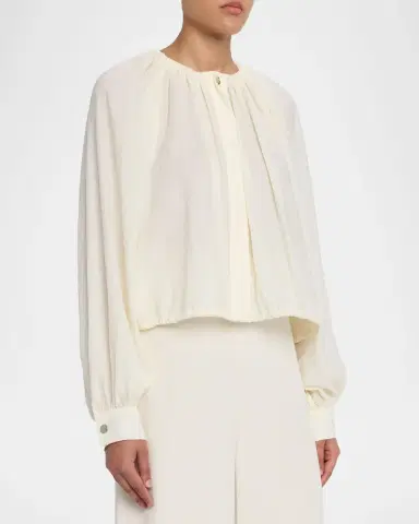 Co Gathered Drawstring-Hem Blouson Shirt | Thumbnail 4 Co Gathered Drawstring-Hem Blouson Shirt | Thumbnail 4