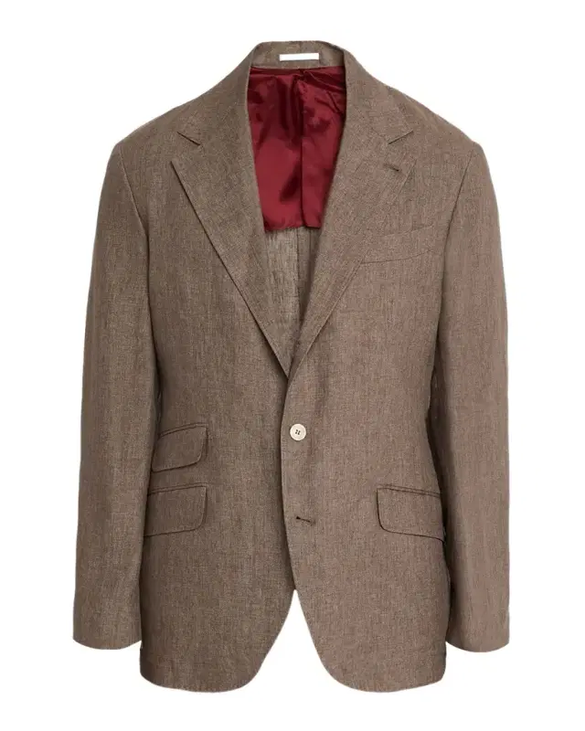 Brunello Cucinelli Men 's Linen Deconstructed Suit Jacket