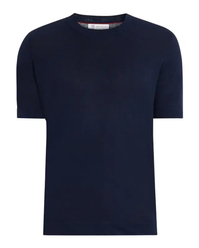Brunello Cucinelli Men 's Linen and Cotton Knit Short-Sleeve Sweater