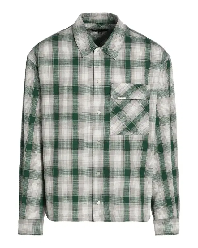REPRESENT Men 's Waffle Flannel Snap-Front Shirt