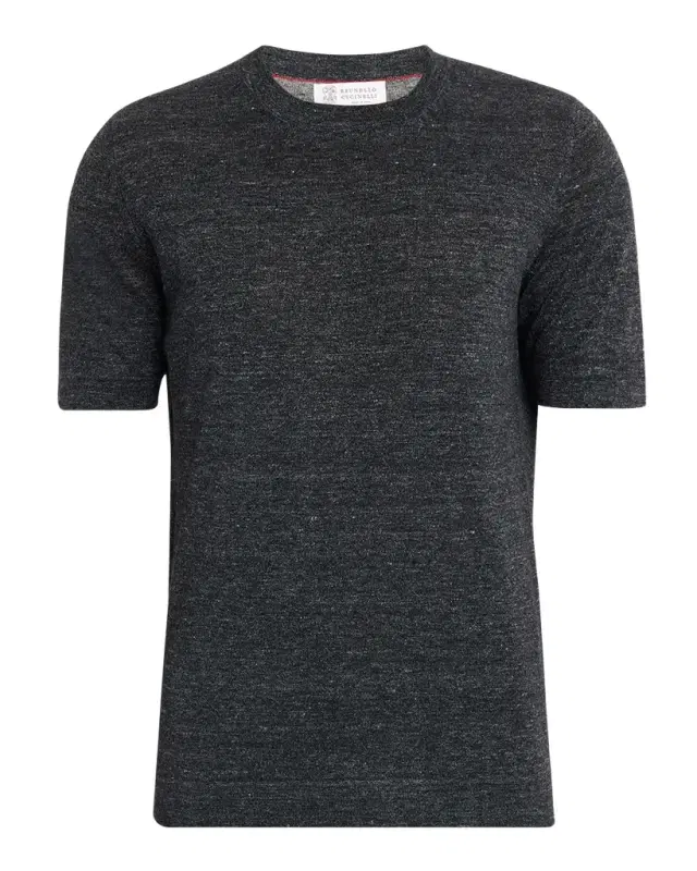 Brunello Cucinelli Men 's Linen and Cotton Knit Short-Sleeve Sweater
