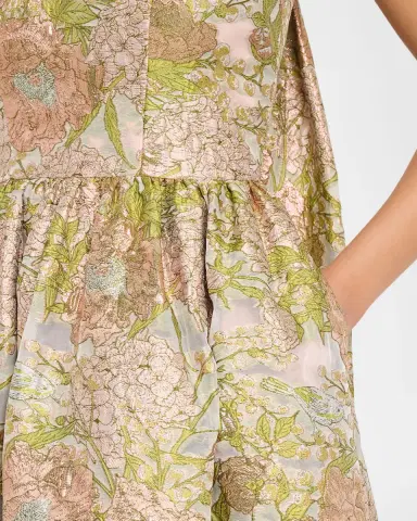Aidan Mattox Draped Floral Jacquard Halter Gown | Thumbnail 5 Aidan Mattox Draped Floral Jacquard Halter Gown | Thumbnail 5