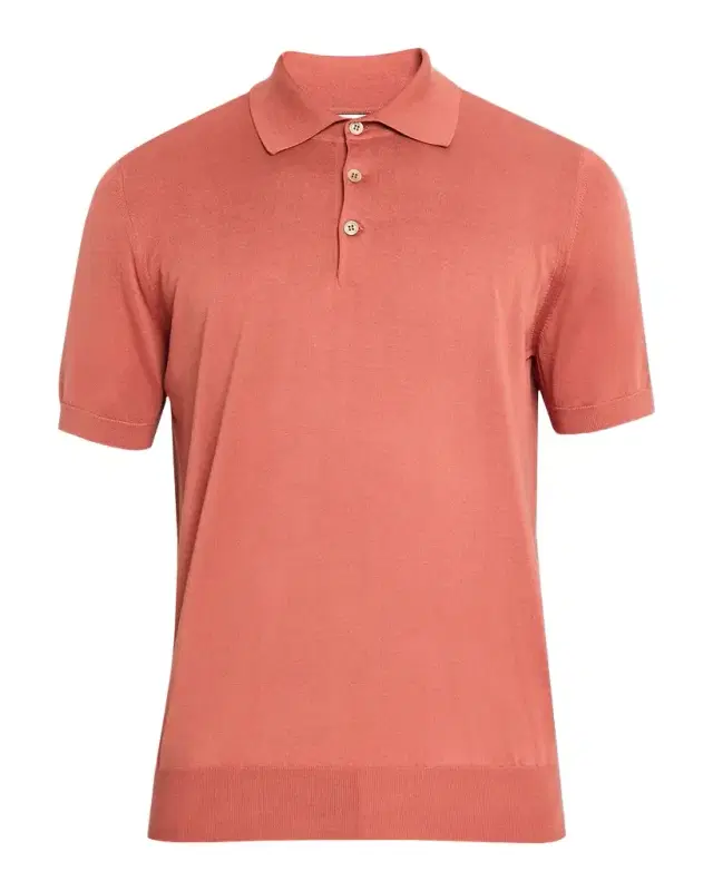 Men's Cotton Short-Sleeve Polo Sweater
