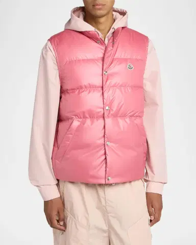 Moncler Men's Restigo Snap-Front Quilted Vest | Thumbnail 3