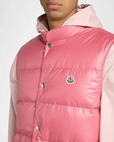 Moncler Men's Restigo Snap-Front Quilted Vest | Thumbnail 4