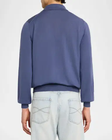Brunello Cucinelli Men 's Wool and Cashmere Half-Zip Sweater | Thumbnail 3