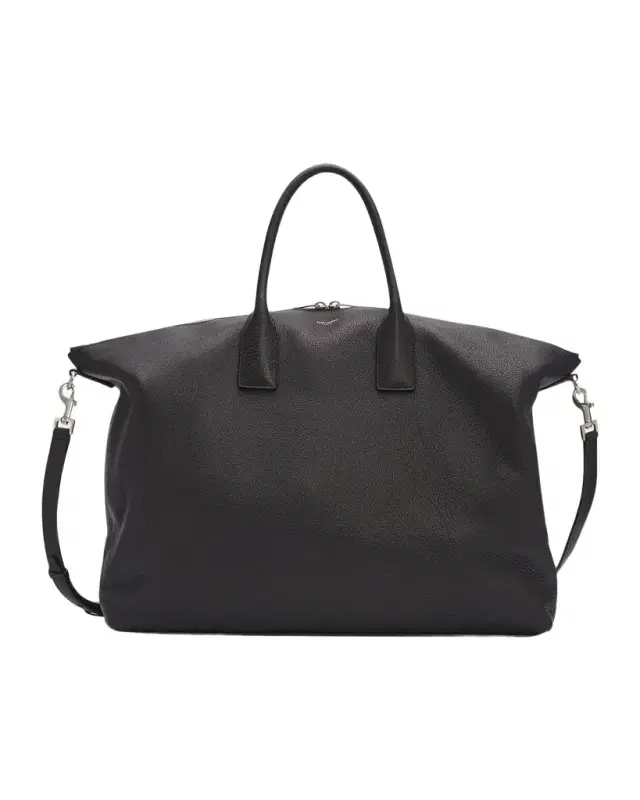 Saint Laurent Men 's Grained Leather Bowling Tote Bag