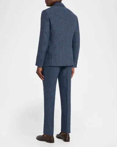 Brunello Cucinelli Men 's Linen Houndstooth Two-Piece Suit | Thumbnail 3 Brunello Cucinelli Men 's Linen Houndstooth Two-Piece Suit | Thumbnail 3