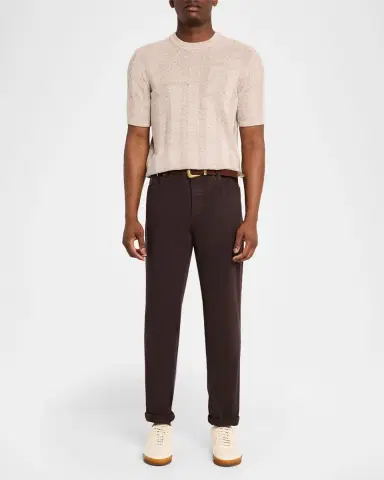 Brunello Cucinelli Men's Linen and Cotton Ribbed Short-Sleeve Sweater | Thumbnail 2 Brunello Cucinelli Men's Linen and Cotton Ribbed Short-Sleeve Sweater | Thumbnail 2