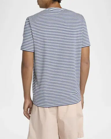 Moncler Men's Palm Logo Striped Short-Sleeve T-Shirt | Thumbnail 3 Moncler Men's Palm Logo Striped Short-Sleeve T-Shirt | Thumbnail 3