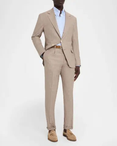 Brunello Cucinelli Men's Wool. Silk and Linen Sharkskin Two-Piece Suit | Thumbnail 2