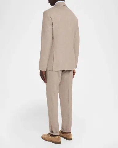 Brunello Cucinelli Men's Wool. Silk and Linen Sharkskin Two-Piece Suit | Thumbnail 3