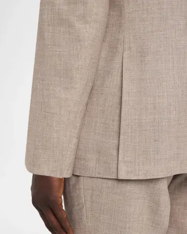 Brunello Cucinelli Men's Wool. Silk and Linen Sharkskin Two-Piece Suit | Thumbnail 9