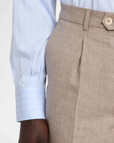 Brunello Cucinelli Men's Wool. Silk and Linen Sharkskin Two-Piece Suit | Thumbnail 10