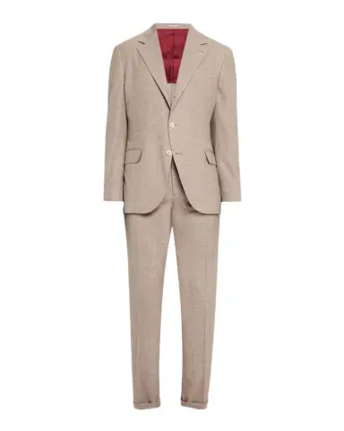 Brunello Cucinelli Men's Wool. Silk and Linen Sharkskin Two-Piece Suit | Thumbnail 1