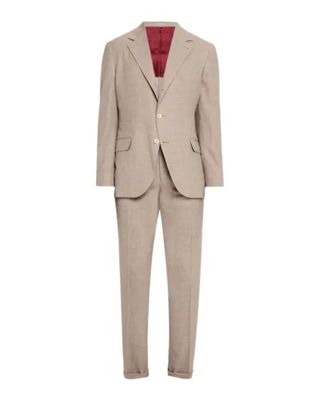 Brunello Cucinelli Men 's Wool. Silk and Linen Sharkskin Two-Piece Suit